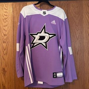 Tyler Seguin Hockey Fights Cancer Adidas Purple Jersey